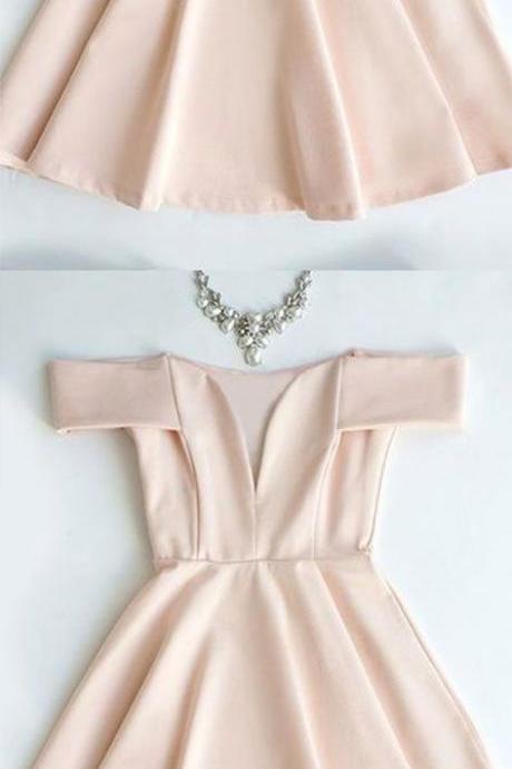 Cute Pink Short Prom Dress, Pink Evening Dress