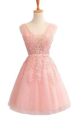 Charming Prom Dress, Elegant Prom Dress, Sleeveless Evening Dress, Tulle Homecoming Dress