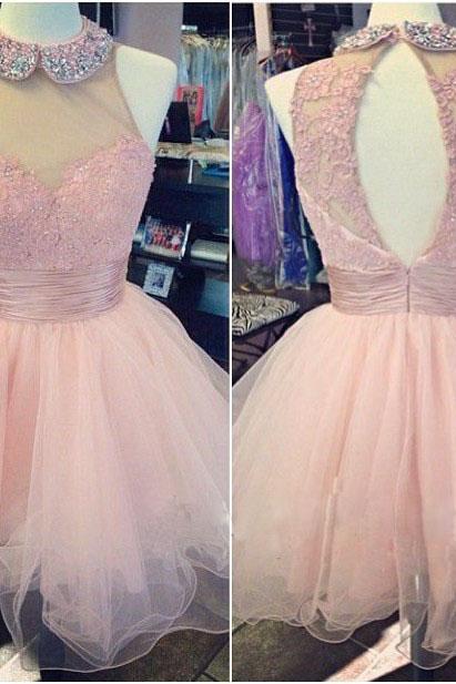 Cute Homecoming Dress,pink Homecoming Dresses,open Back Homecoming Dresses