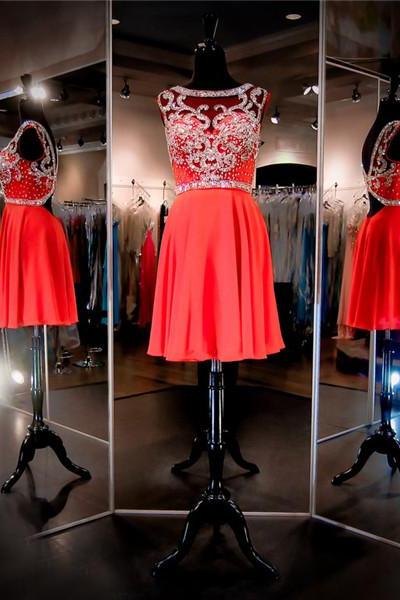 Short Sexy Homecoming Dress, Short Red Party Dress