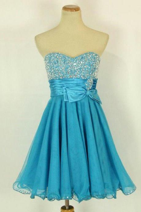Beaded Prom Dresses,cute Length Chiffon Prom Dress, Short Graduation Dresses,sexy Cocktail Dresses,formal Gowns