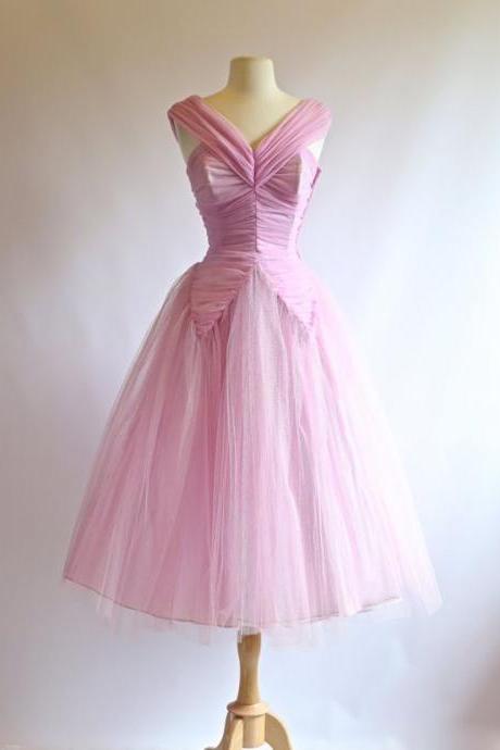 Vintage Ball Gown Homecoming Dresses, V Neck Ruched Bodice Mini Short Cocktail Dress, Party Gowns, Prom Dress