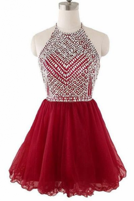Red Homecoming Dress With Cross Back Strap,short Prom Dress, Homecoming Dress,short Graduation Dress