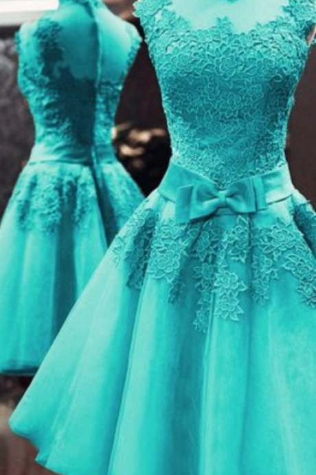 Vintage High Neck Swing Prom Dresses, Short Lace Homecoming Party Dress