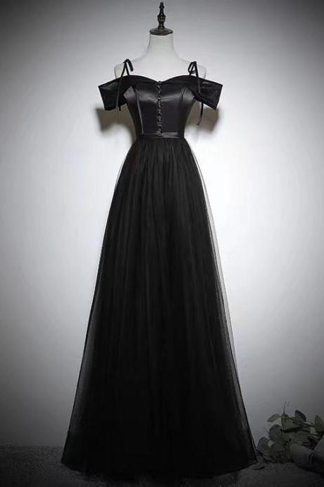 Saghetti Strapparty Dress,sexy Prom Dress, Cute Black Evening Dress