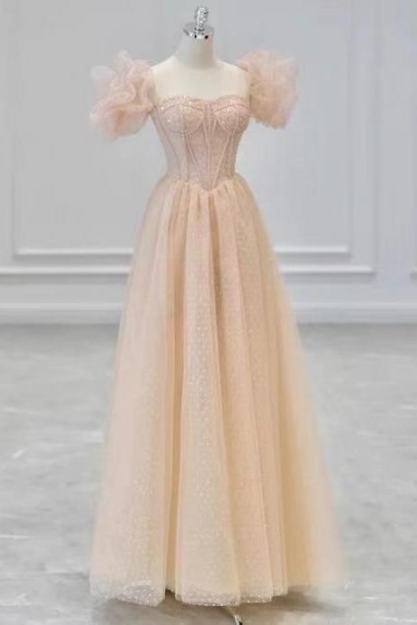 High Quality Evening Dress, Birthday Fairy Dress,champagne Prom Dress
