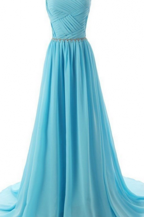 A Line Chiffon Prom Dress, Modest Beautiful Long Prom Dress, Banquet Party Dress