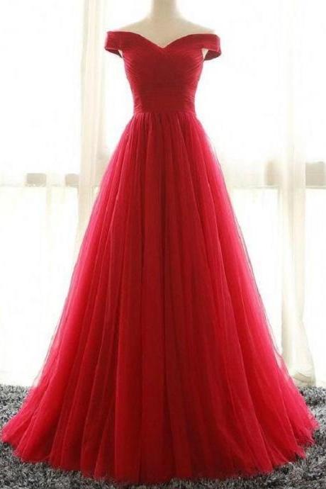 A Line Off The Shoulder Prom Dress, Modest Beautiful Long Prom Dress, Banquet Party Dress