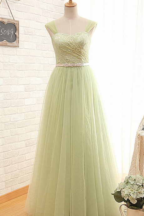 Sleeveless Tulle Formal Prom Dress, Beautiful Long Prom Dress, Banquet Party Dress