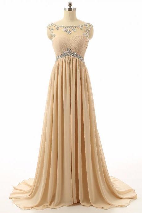 Cap Sleeve A-line Formal Prom Dress, Beautiful Long Prom Dress, Banquet Party Dress