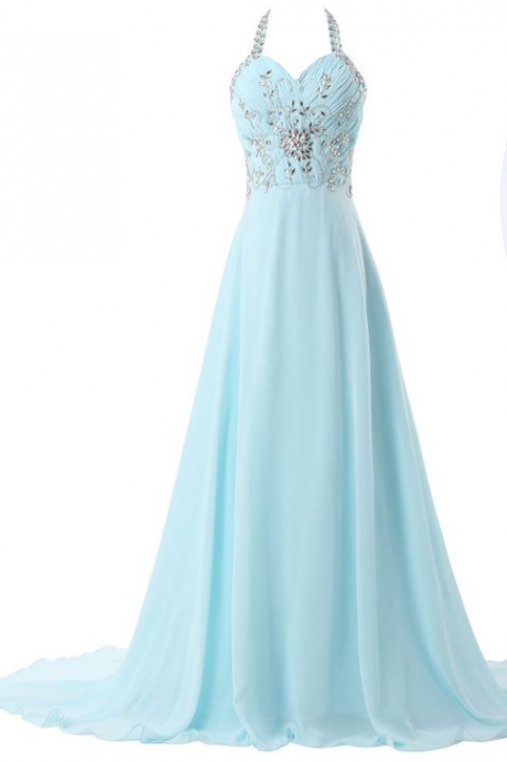 Elegant Chiffon Beading Formal Prom Dress, Beautiful Long Prom Dress, Banquet Party Dress
