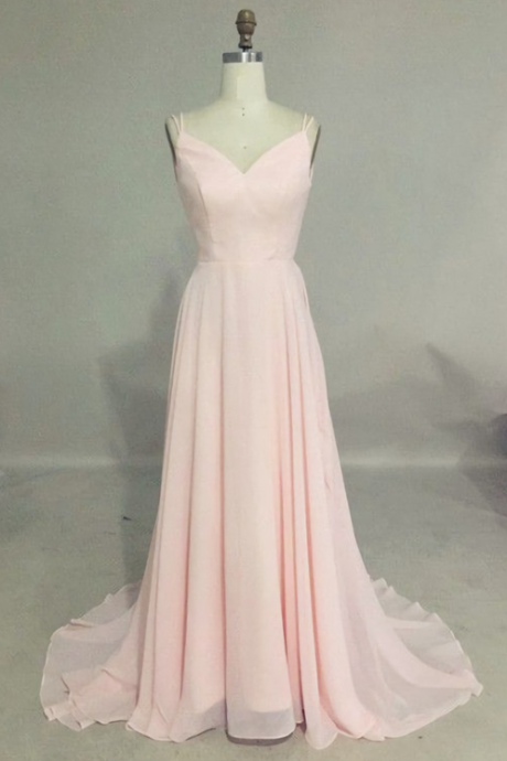Elegant Sleeveless Chiffon Formal Prom Dress, Beautiful Long Prom Dress, Banquet Party Dress