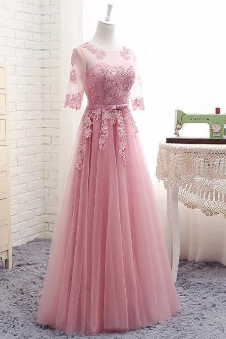 Elegant Sexy Tulle Applique Formal Prom Dress, Beautiful Long Prom Dress, Banquet Party Dress