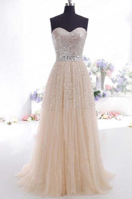 Elegant Sweeheart Tulle Formal Prom Dress, Beautiful Prom Dress, Banquet Party Dress