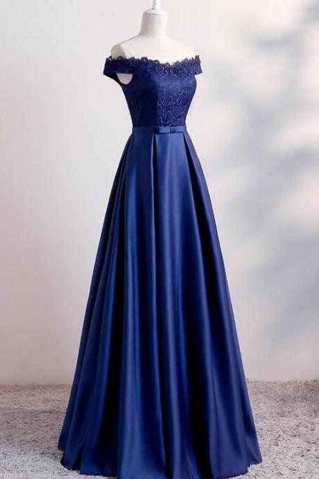 Elegant Sweetheart Vintage Satin Formal Prom Dress, Beautiful Long Prom Dress, Banquet Party Dress
