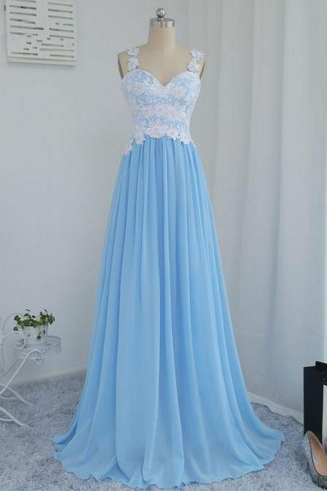 Elegant Sweetheart A-line Chiffon And Lace Formal Prom Dress, Beautiful Long Prom Dress, Banquet Party Dress