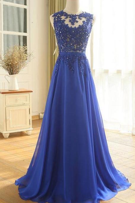 Elegant Sweetheart A-line Chiffon Applique Formal Prom Dress, Beautiful Long Prom Dress, Banquet Party Dress