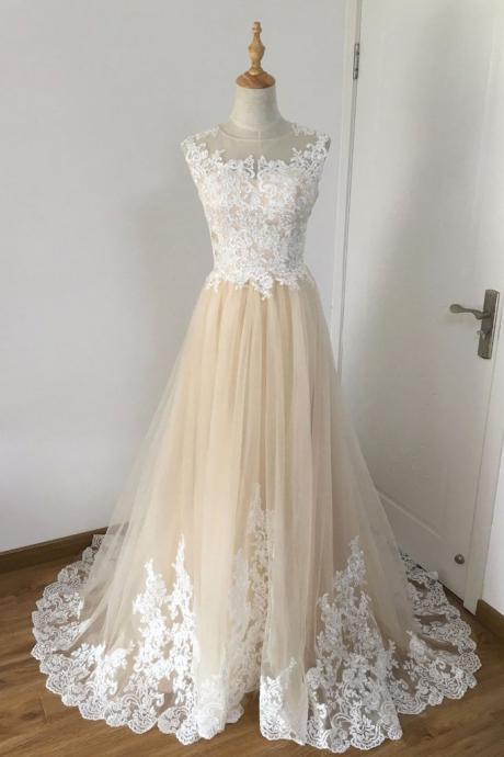 Elegant Sweetheart A-line Tulle and Lace Formal Prom Dress, Beautiful Long Prom Dress, Banquet Party Dress