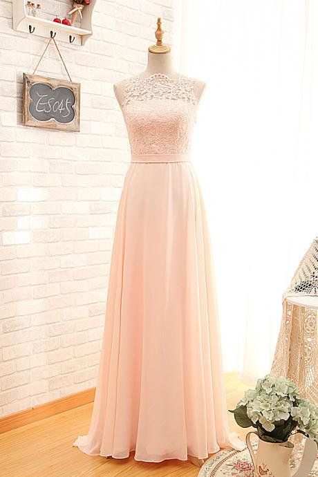 Elegant Lace Chiffon Formal Prom Dress, Beautiful Long Prom Dress, Banquet Party Dress