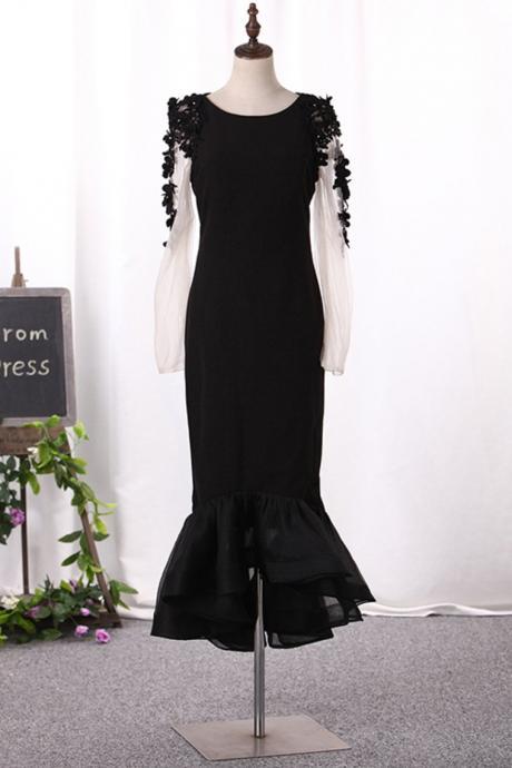 Elegant Mermaid Applique Tulle Homecoming Dress, Beautiful Short Dress, Banquet Party Dress