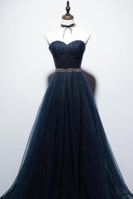 Elegant Sweetheart Strapless Tulle Formal Prom Dress, Beautiful Prom Dress, Banquet Party Dress
