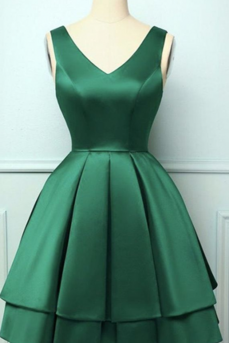 Homecoming Dresses, Layered Green Short Prom Dress, Short Green Homecoming Formal Evening Dress