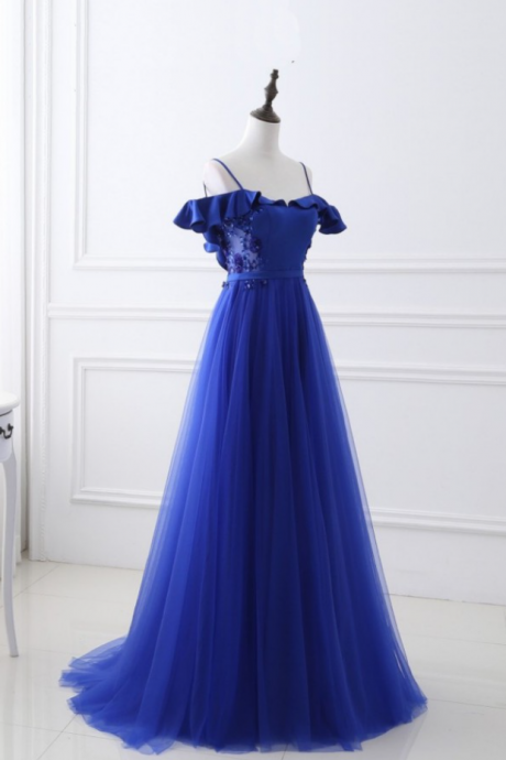 Prom Dresses, Unique, Blue Prom Dresses Fashion Evening Dresses