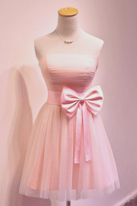 Homecoming Dresses,a-line Return Simple Short Strapless Prom Dresses,party Dresses