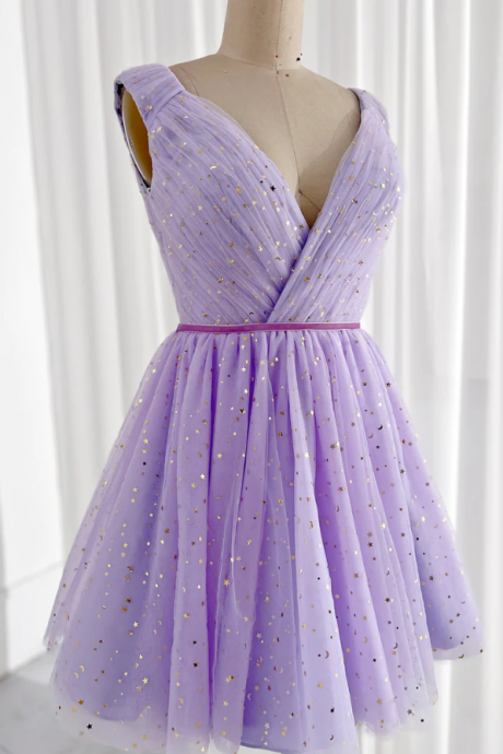 Homecoming Dresses,lavender Tulle Short Homecoming Dress Party Dress
