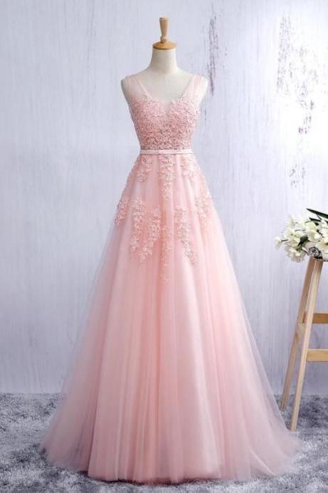 Prom Dresses,blush Pink Evening Dress Prom Dress With Lace