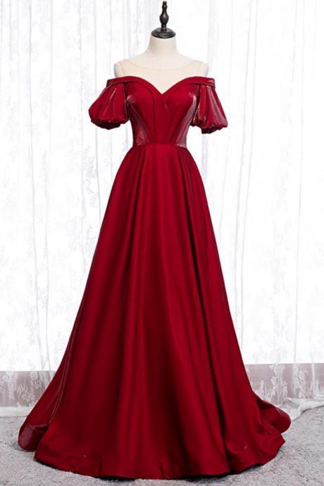 Prom Dresses,burgundy Long Prom Dress Simple Evening Dress