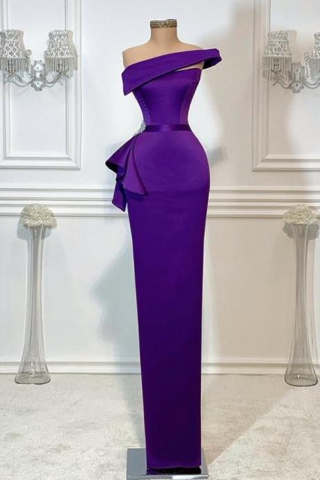 Prom Dresses,purple Satin Evening Dresses Evening Gowns