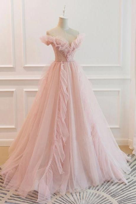 Prom Dresses,pink Tulle Prom Dress Princess Formal Evening Gown