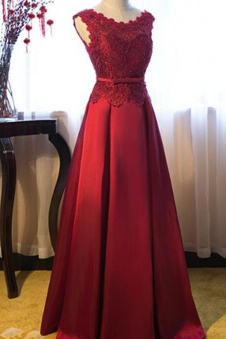 Prom Dresses,red Satin Evening Dress, Off Shoulder Long Formal Gowns, Red Party Dress, Lace-up Back Party Dress