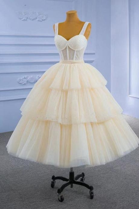 Homecoming Dresses,elegant Prom Dresses, Tiered Prom Dresses, Beaded Prom Dresses, Luxury Robes De Cocktail