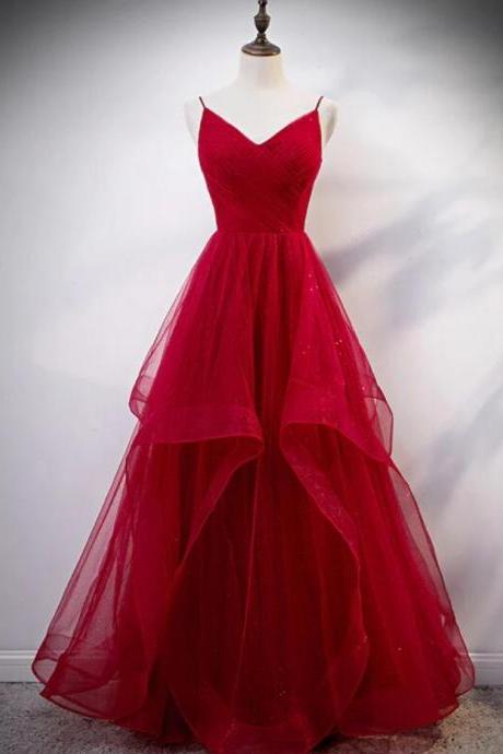 Prom Dresses,fashion Long Red Evening Dress Party Gowns