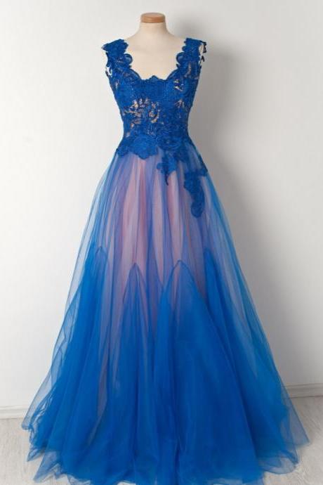Prom Dresses,lace Prom Dresses,chic Prom Dresses, Sexy Prom Gown A Line Evening Dress