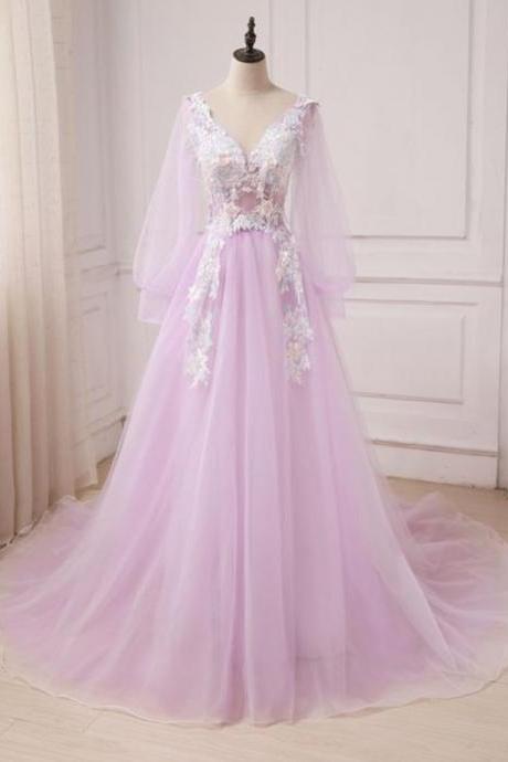 Prom Dresses,lace Appliques Evening Gown Prom Dresses