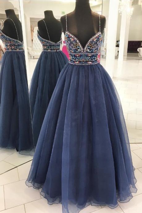 Prom Dresses,prom Dress With Colored Beading, Graduation Party Dresses