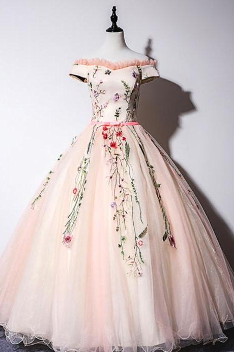 Prom Dresses,a-line Cute Tulle Lace Long Evening Dress