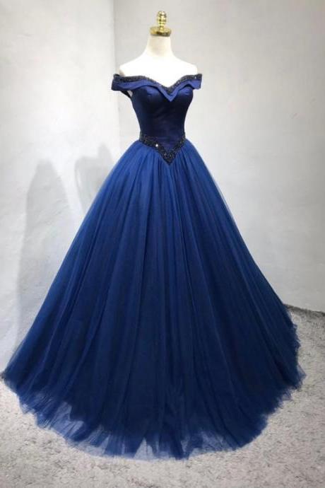 Prom Dresses,blue Tulle Long Prom Dress Blue Evening Dress