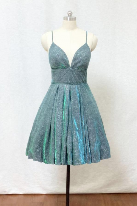 Black Ruffled Neckline Short Homecoming Dress Charming Party Dress Y319 main image 1