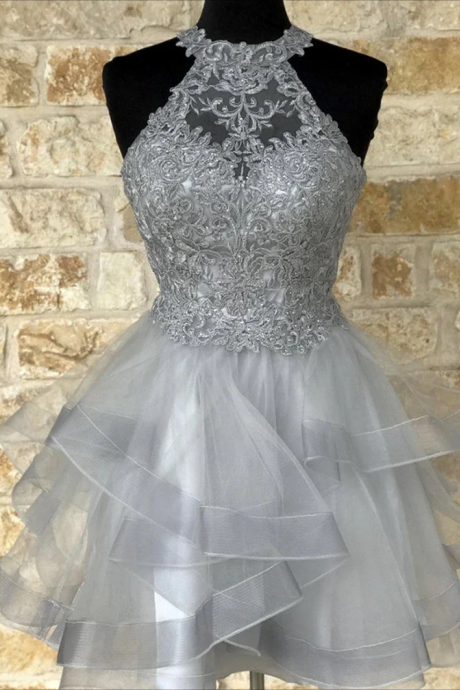 Luxury See Through Rhinestone Red Organza Homecoming Dresses, SF0055