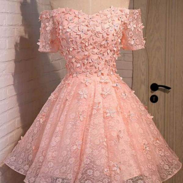 Short Sleeves Dresses,Aline Gown,Offthe