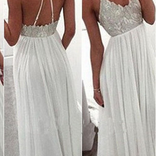 White Prom Dresses,white Evening Gowns,simple Formal Dresses,prom ...
