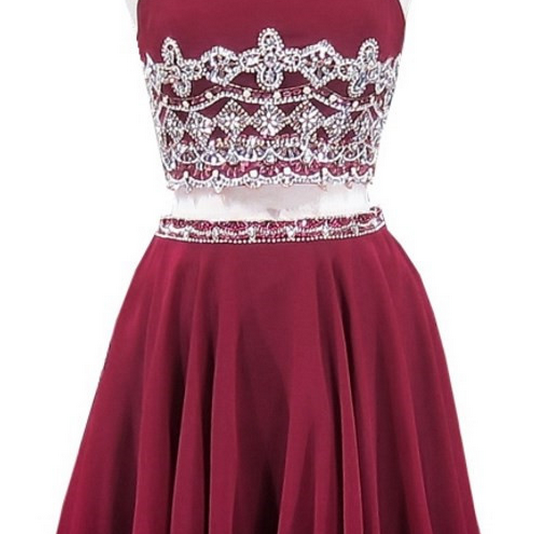 Grade Prom Party Dresses A-line Scoop Sleeveless Beaded Crystals ...
