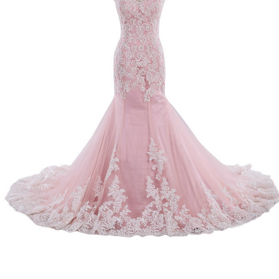 Sweetheart Neck Spaghetti Straps Sequin Mermaid Dress Pearl Pink