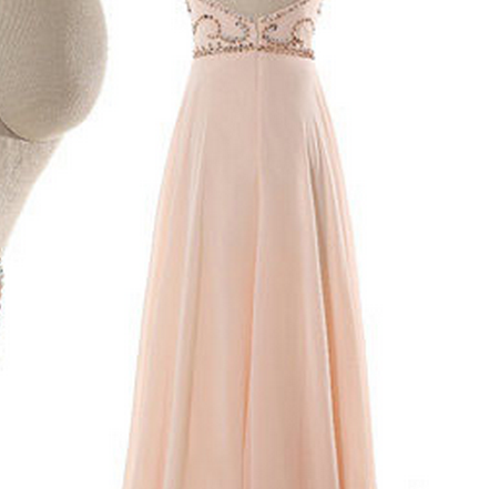 Floor-length A-line Chiffon Gowns with Ruffles Waist Clover