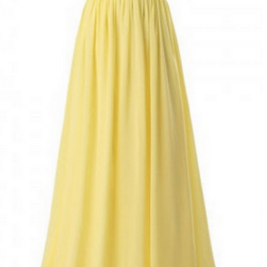 Elegant Long Prom Dress, Simple V Neck Prom Dress,yellow Chiffon ...