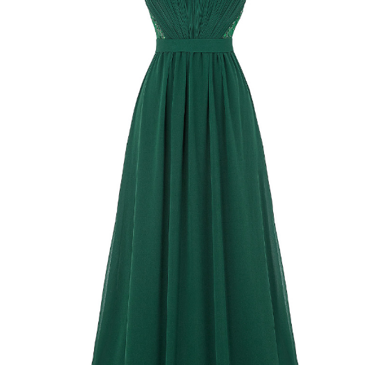 A Dark Green Night Gown With Dark Green Neck, Evening Dress. on Luulla